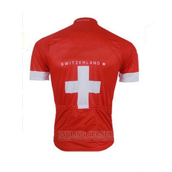 2018 Cycling Jersey Switzerland Red Short Sleeve and Bib Short